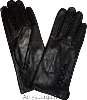 Woman's Gloves (M) Leather Gloves Hand Warmer, Winter Ladies' Dress Gloves #18N - Image 5