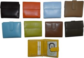 Woman's Wallet. Leather Wallet. 8 Cards ID Billfold Coin purse. wallet Br New.