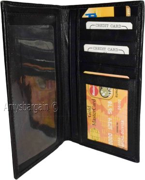 Women/Men's Leather Checkbook Wallet, Black unbranded Bills Check wallet new - Image 11