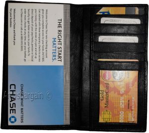 Women/Men's Leather Checkbook Wallet, Black unbranded Bills Check wallet new - Image 4