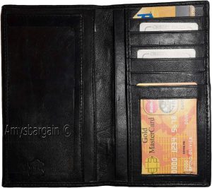 Women/Men's Leather Checkbook Wallet, Black unbranded Bills Check wallet new - Image 6