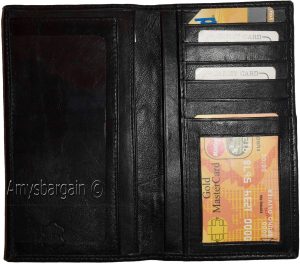 Women/Men's Leather Checkbook Wallet, Black unbranded Bills Check wallet new - Image 8