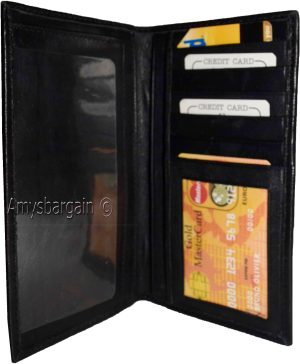 Women/Men's Leather Checkbook Wallet, Black unbranded Bills Check wallet new - Image 10