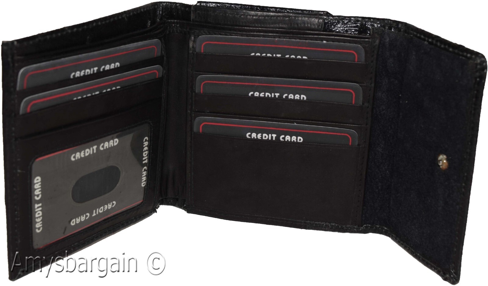 Women’s Ostritch Leather wallet Ladies wallet change purse cards bills ID new - Image 3