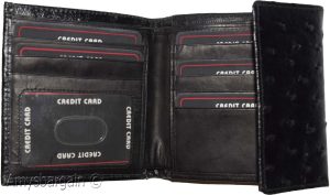 Women’s Ostritch Leather wallet Ladies wallet change purse cards bills ID new - Image 5