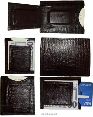 izard skin printed leather money clip credit card/bills holder all bills B New - Image 11