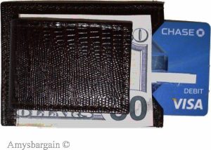 izard skin printed leather money clip credit card/bills holder all bills B New - Image 3