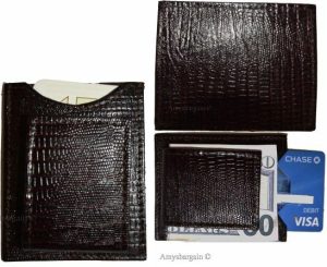 izard skin printed leather money clip credit card/bills holder all bills B New - Image 9