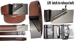 leather belt dress casual belt new lock qick buckle automatic up to 43" - Image 8