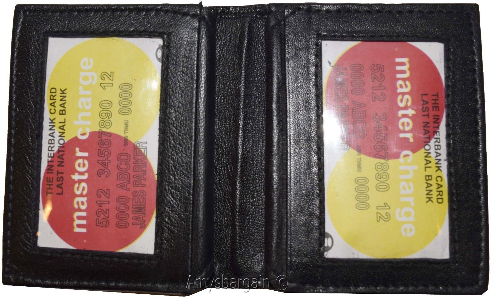 leather business black card credit case 12 cards 3 id new credit card holder #74 - Image 4