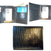 lizard printed leather man's wallet trifold wallet ID 9 card 2 bill slot