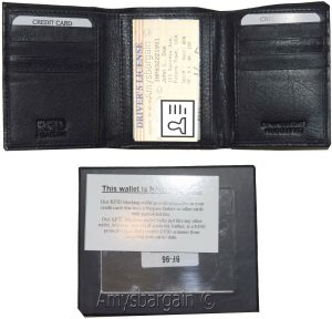 lot of 2 RFID men's wallet genuine leather trifold wallet 2 billfold new in box - Image 9