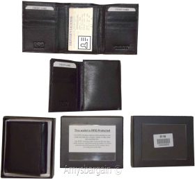 lot of 2 RFID men's wallet genuine leather trifold wallet 2 billfold new in box