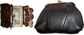 lot of 2 new women's leather change purse coin bag wallet bag hand coin case bn