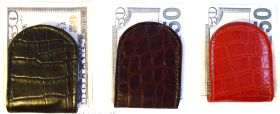 lot of 3 new crocodile printed leather unbranded money clip new money clip