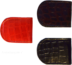 lot of 3 new crocodile printed leather unbranded money clip new money clip - Image 4