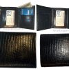 lot of 4 black lizard printed men’s wallet leather man's new trifold wallet