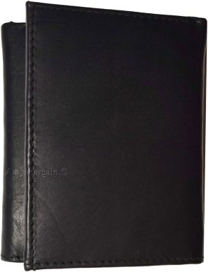 lot of 4 new men's trifold leather wallet 3 id centerpiece black 2 bill slots - Image 13