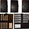 lot of 5 leather checkbook cover black credit card id wallet 19 cards brand new