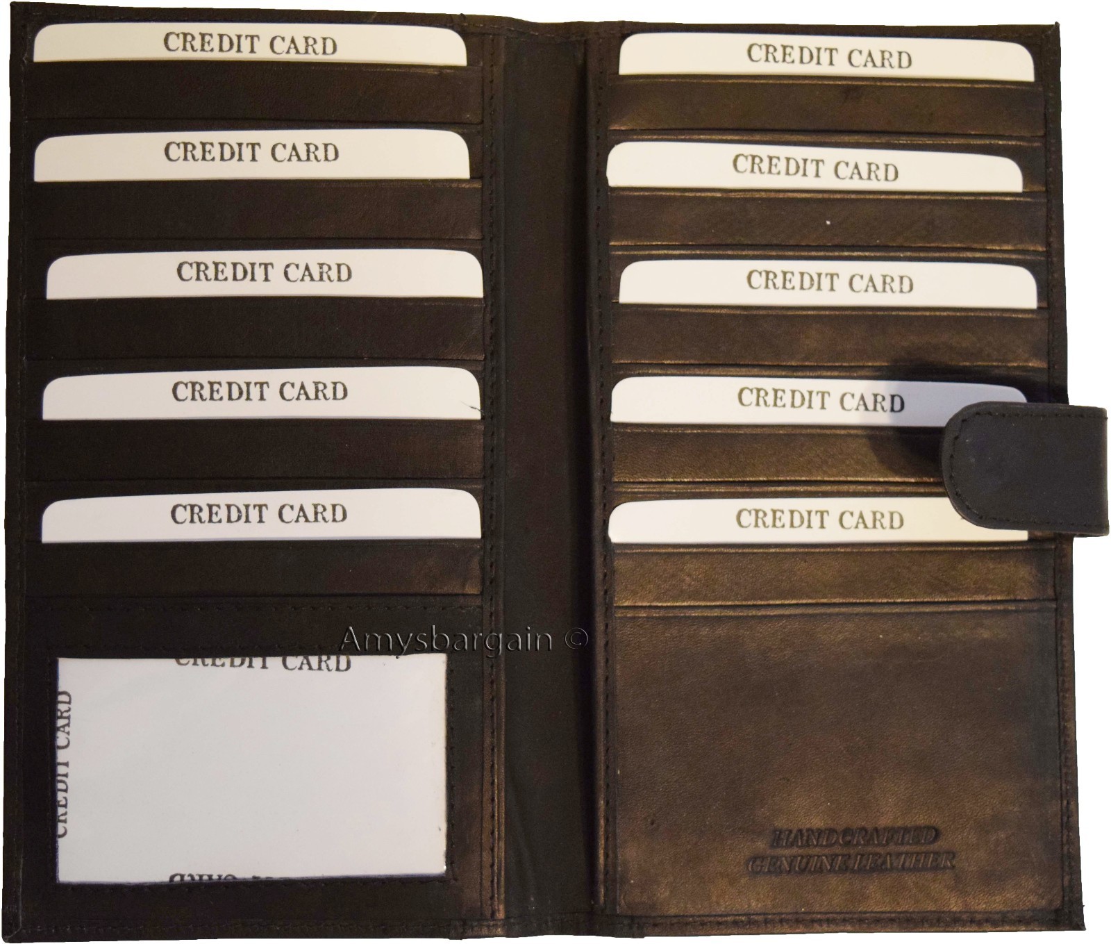 lot of 5 leather checkbook cover black credit card id wallet 19 cards brand new - Image 8