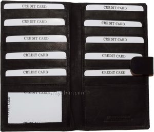 lot of 5 leather checkbook cover black credit card id wallet 19 cards brand new - Image 9