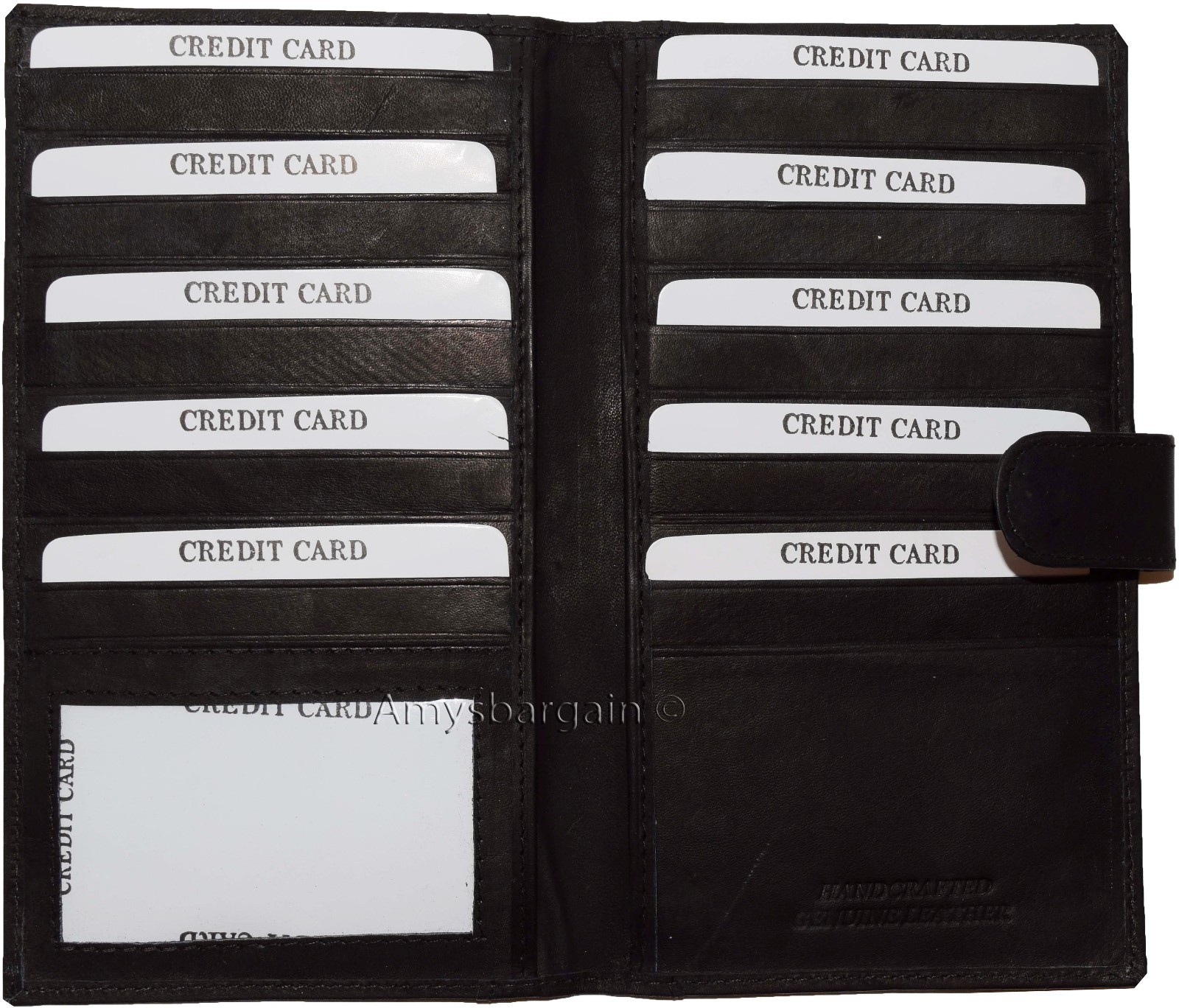 lot of 5 leather checkbook cover black credit card id wallet 19 cards brand new - Image 9