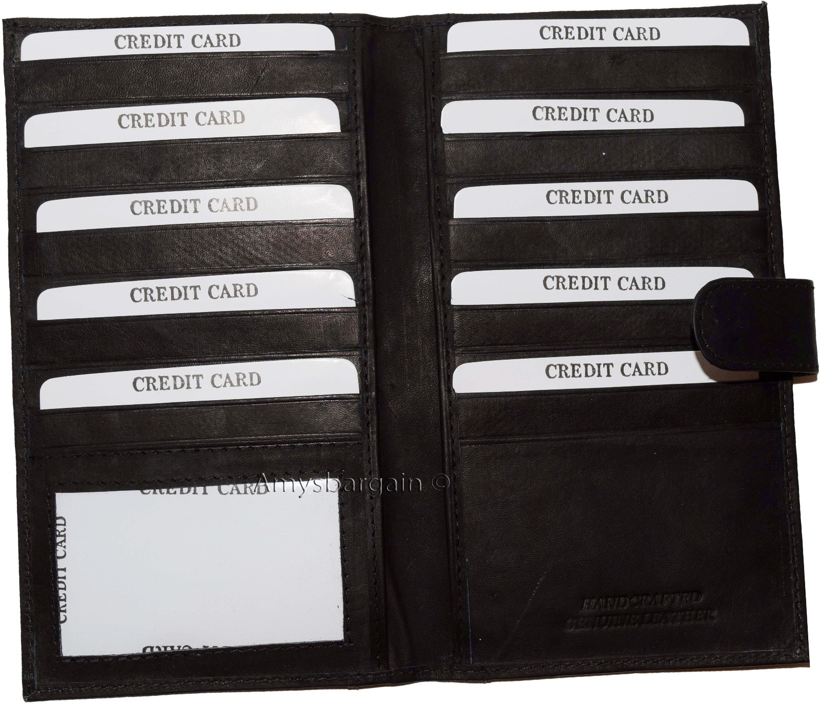 lot of 5 leather checkbook cover black credit card id wallet 19 cards brand new - Image 10