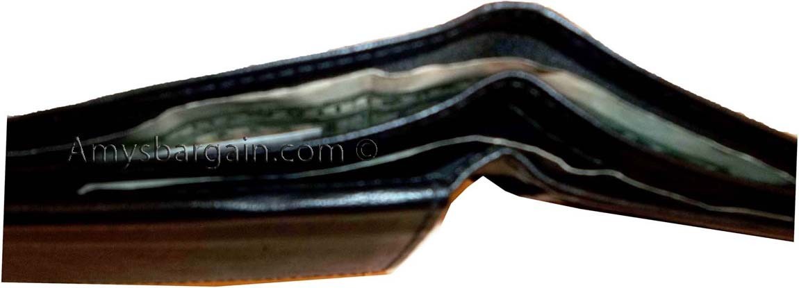 man's skinny leather bi-fold wallet 6 bank card holder 2 bill pockets new item - Image 5