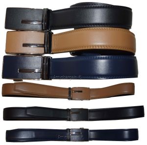 men's belt leather dress belt automatic lock men's casual leather belt up to 50" - Image 4
