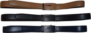 men's belt leather dress belt automatic lock men's casual leather belt up to 50" - Image 8