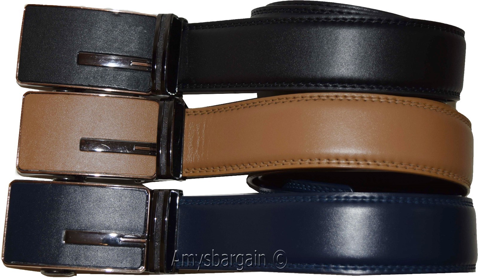 men's belt leather dress belt automatic lock men's casual leather belt up to 50" - Image 10