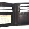 men's bifold black wallet genuine leather 6 credit cards 1 ID 2 bill slot wallet