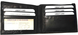 men's bifold black wallet genuine leather 6 credit cards 1 ID 2 bill slot wallet - Image 6