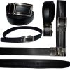 men's leather dress belt automatic lock belt buckle men's quick lock belt 46"