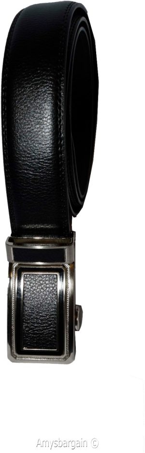 men's leather dress belt automatic lock belt buckle men's quick lock belt 46" - Image 12