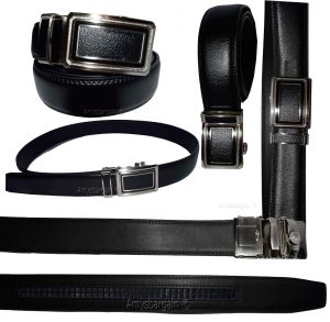 men's leather dress belt automatic lock belt buckle men's quick lock belt 46" - Image 13