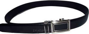 men's leather dress belt automatic lock belt buckle men's quick lock belt 46" - Image 5