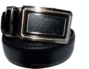 men's leather dress belt automatic lock belt buckle men's quick lock belt 46" - Image 9