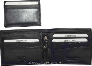 men's wallwt rfid men's leather wallet 2 bifold genuine leather 2 id new in box - Image 12