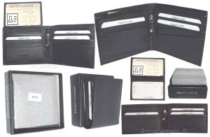 men's wallwt rfid men's leather wallet 2 bifold genuine leather 2 id new in box