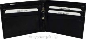 men's wallwt rfid men's leather wallet 2 bifold genuine leather 2 id new in box - Image 5