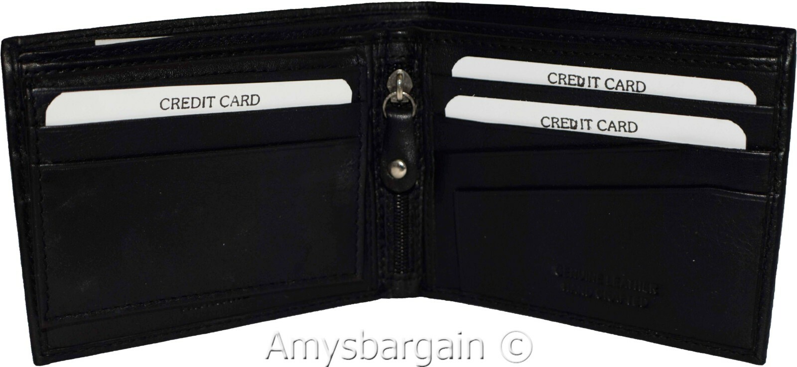 men's wallwt rfid men's leather wallet 2 bifold genuine leather 2 id new in box - Image 5