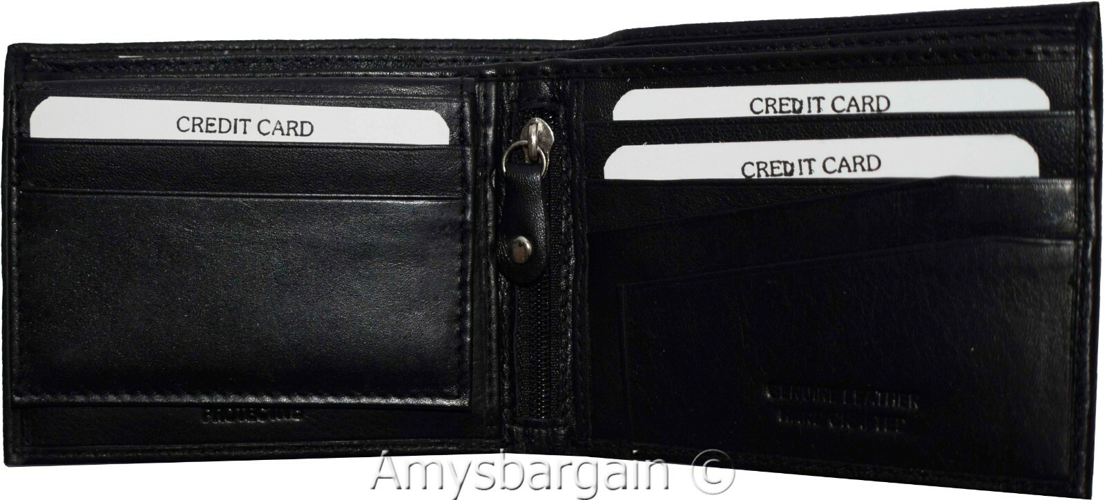 men's wallwt rfid men's leather wallet 2 bifold genuine leather 2 id new in box - Image 7