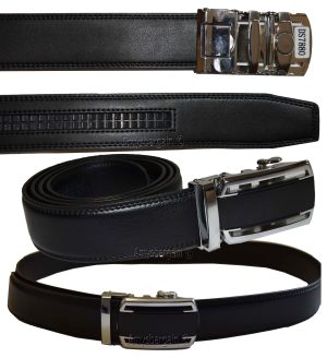 new buckle men's belt leather auto lock dress jeans comfort slide lock bn up 50" - Image 3