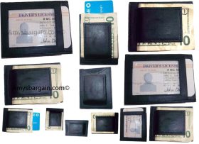 12 Men’s Leather Money Clip Credit card/ID holder wallet with magnetic moneyclip