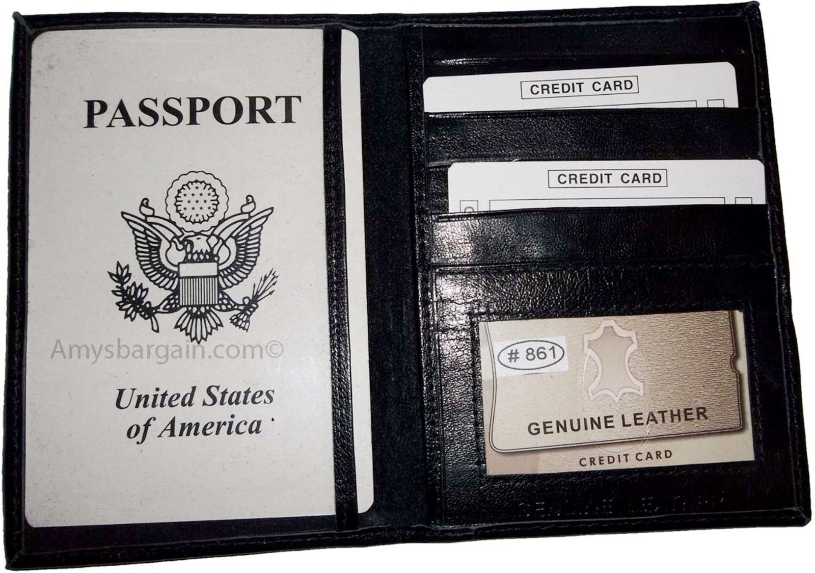 2 New USA Leather passport case, wallet 4 credit ATM ID card, passport case #38 - Image 3