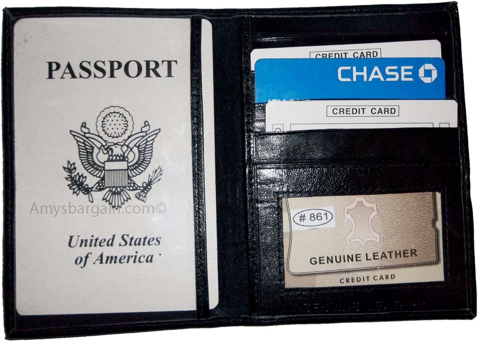 2 New USA Leather passport case, wallet 4 credit ATM ID card, passport case #38 - Image 6