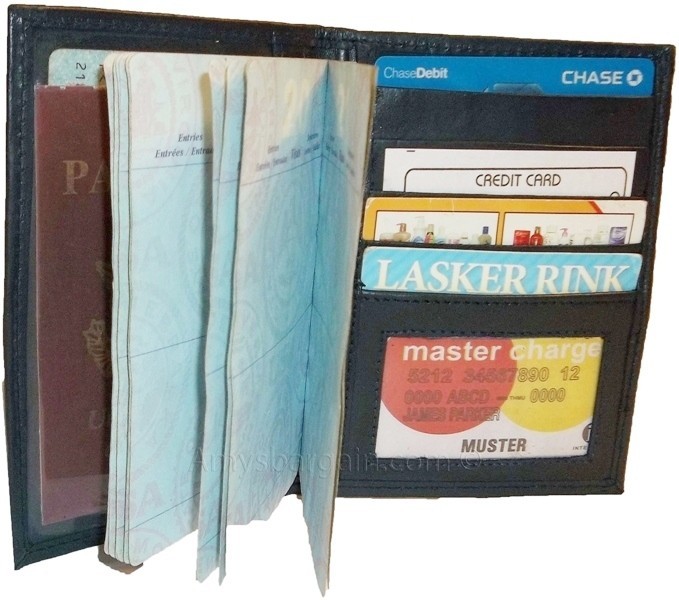 2 New USA Leather passport case, wallet 4 credit ATM ID card, passport case #38 - Image 9