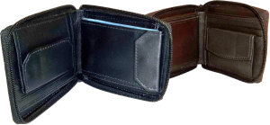 2 New Zip around men's Leather wallet 1 Block 1 Brown unbranded Zip, Bifold bnwt - Image 3
