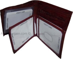2-in-1 Wine Leather Man's Wallet 9 Card Spaces 2 ID windows 3 bill pockets new - Image 3